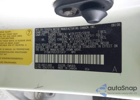 2007 Lexus Rx 350 z USA, uszkodzony, nr VIN 2T2GK31U57C015617